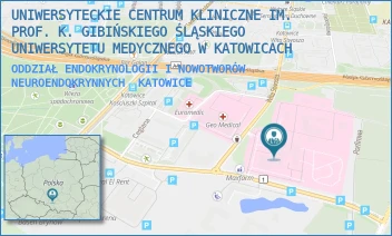 ODDZIAŁ ENDOKRYNOLOGII I NOWOTWORÓW NEUROENDOKRYNNYCH - UNIWERSYTECKIE CENTRUM KLINICZNE IM. PROF. K. GIBIŃSKIEGO ŚLĄSKIEGO UNIWERSYTETU MEDYCZNEGO W KATOWICACH - UL. CEGLANA 35,  KATOWICE