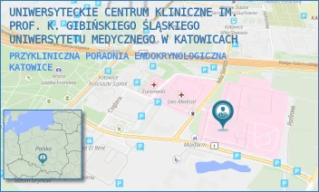 PRZYKLINICZNA PORADNIA ENDOKRYNOLOGICZNA - UNIWERSYTECKIE CENTRUM KLINICZNE IM. PROF. K. GIBIŃSKIEGO ŚLĄSKIEGO UNIWERSYTETU MEDYCZNEGO W KATOWICACH - UL. CEGLANA 35,  KATOWICE