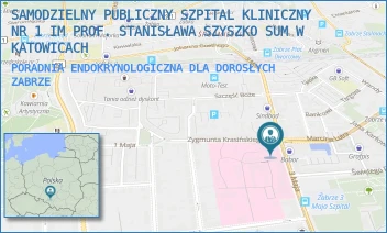 PORADNIA ENDOKRYNOLOGICZNA DLA DOROSŁYCH - SAMODZIELNY PUBLICZNY SZPITAL KLINICZNY NR 1 IM PROF. STANISŁAWA SZYSZKO SUM W KATOWICACH - 3 MAJA  13-15,  ZABRZE
