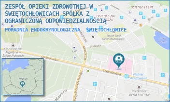 PORADNIA ENDOKRYNOLOGICZNA - ZESPÓŁ OPIEKI ZDROWOTNEJ W ŚWIĘTOCHŁOWICACH SPÓŁKA Z OGRANICZONĄ ODPOWIEDZIALNOŚCIĄ W RESTRUKTURYZACJI - UL. CHORZOWSKA 36,  ŚWIĘTOCHŁOWICE