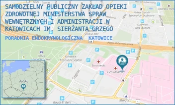 PORADNIA ENDOKRYNOLOGICZNA - SAMODZIELNY PUBLICZNY ZAKŁAD OPIEKI ZDROWOTNEJ MINISTERSTWA SPRAW WEWNĘTRZNYCH I ADMINISTRACJI W KATOWICACH IM. SIERŻANTA GRZEGO - UL. WITA STWOSZA 39-41,  KATOWICE