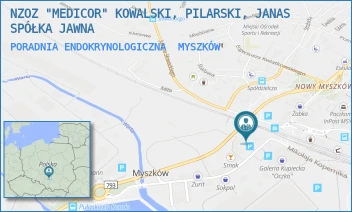 PORADNIA ENDOKRYNOLOGICZNA - NZOZ "MEDICOR" KOWALSKI, PILARSKI, JANAS SPÓŁKA JAWNA - UL. KOŚCIUSZKI 27/O,  MYSZKÓW