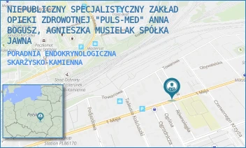 PORADNIA ENDOKRYNOLOGICZNA - NIEPUBLICZNY SPECJALISTYCZNY ZAKŁAD OPIEKI ZDROWOTNEJ "PULS-MED" ANNA BOGUSZ, AGNIESZKA MUSIELAK SPÓŁKA JAWNA - 1 MAJA 55,  SKARŻYSKO-KAMIENNA