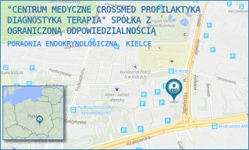 PORADNIA ENDOKRYNOLOGICZNA - "CENTRUM MEDYCZNE CROSSMED PROFILAKTYKA DIAGNOSTYKA TERAPIA" SPÓŁKA Z OGRANICZONĄ ODPOWIEDZIALNOŚCIĄ - JAGIELLOŃSKA 92,  KIELCE