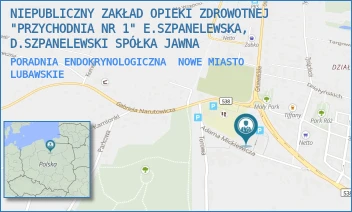 PORADNIA ENDOKRYNOLOGICZNA - NIEPUBLICZNY ZAKŁAD OPIEKI ZDROWOTNEJ "PRZYCHODNIA NR 1" E.SZPANELEWSKA, D.SZPANELEWSKI SPÓŁKA JAWNA - MICKIEWICZA 11B,  NOWE MIASTO LUBAWSKIE