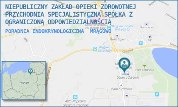 PORADNIA ENDOKRYNOLOGICZNA - NIEPUBLICZNY ZAKŁAD OPIEKI ZDROWOTNEJ PRZYCHODNIA SPECJALISTYCZNA SPÓŁKA Z OGRANICZONĄ ODPOWIEDZIALNOŚCIĄ - KRÓLEWIECKA 58,  MRĄGOWO