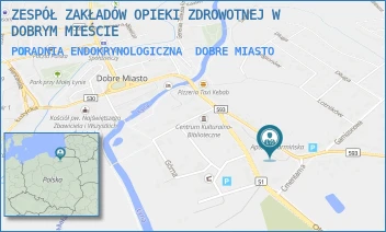 PORADNIA ENDOKRYNOLOGICZNA - ZESPÓŁ ZAKŁADÓW OPIEKI ZDROWOTNEJ IM. JERZEGO PIÓRO W DOBRYM MIEŚCIE - GRUNWALDZKA 10  B,  DOBRE MIASTO