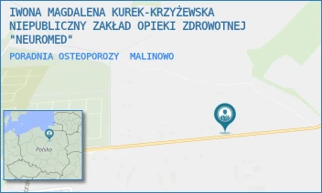 PORADNIA OSTEOPOROZY - IWONA MAGDALENA KUREK-KRZYŻEWSKA NIEPUBLICZNY ZAKŁAD OPIEKI ZDROWOTNEJ "NEUROMED" - 3F,  MALINOWO