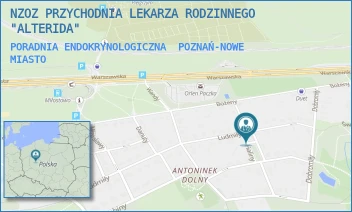 PORADNIA ENDOKRYNOLOGICZNA - NZOZ PRZYCHODNIA LEKARZA RODZINNEGO "ALTERIDA" - HALINY 14,  POZNAŃ-NOWE MIASTO