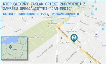 GABINET ENDOKRYNOLOGICZNY - NIEPUBLICZNY ZAKŁAD OPIEKI ZDROWOTNEJ Z ZAKRESU SPECJALISTYKI "JAN-MEDIC" - ŚCIEGIENNEGO 22,  POZNAŃ-GRUNWALD