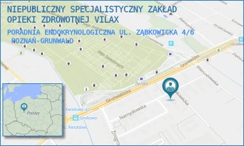 PORADNIA ENDOKRYNOLOGICZNA UL. ZĄBKOWICKA 4/6 - NIEPUBLICZNY SPECJALISTYCZNY ZAKŁAD OPIEKI ZDROWOTNEJ VILAX - ZĄBKOWICKA 4/6,  POZNAŃ-GRUNWALD