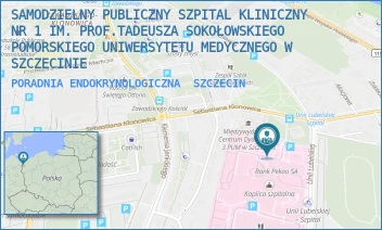 PORADNIA ENDOKRYNOLOGICZNA - UNIWERSYTECKI SZPITAL KLINICZNY NR 1 IM. PROF. TADEUSZA SOKOŁOWSKIEGO PUM W SZCZECINIE - UNII LUBELSKIEJ 1,  SZCZECIN