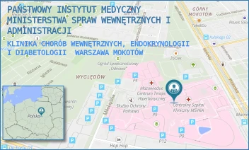 KLINIKA CHORÓB WEWNĘTRZNYCH, ENDOKRYNOLOGII I DIABETOLOGII - PAŃSTWOWY INSTYTUT MEDYCZNY MINISTERSTWA SPRAW WEWNĘTRZNYCH I ADMINISTRACJI - WOŁOSKA 137,  WARSZAWA MOKOTÓW