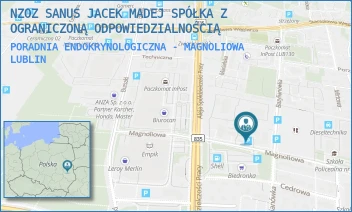 PORADNIA ENDOKRYNOLOGICZNA - MAGNOLIOWA - CENTRUM MEDYCZNE SANUS SPÓŁKA Z OGRANICZONĄ ODPOWIEDZIALNOŚCIĄ - MAGNOLIOWA 2,  LUBLIN